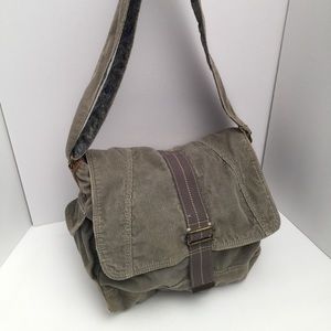 Old navy school bag corduroy green floral